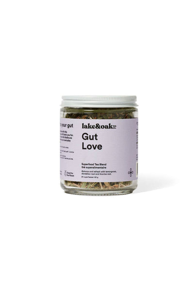 Lake & Oak Gut Love Superfood Tea. 100% ORGANIC - ADAPTOGENIC - NUTRITIONIST FORMULATED, gut health, promote healthy gut flora