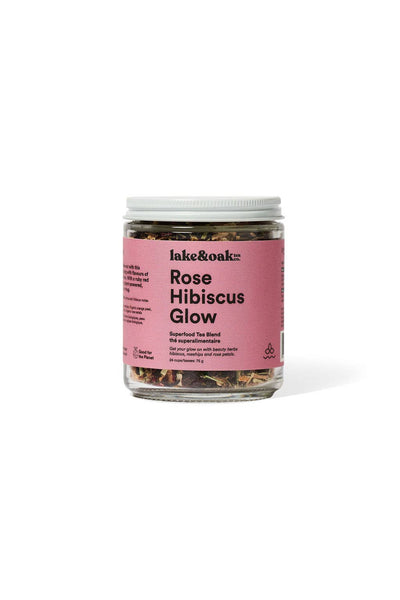 Rose Hibiscus Glow - Superfood Tea. Superfood herbal tea blend, hair, skin & nail support, 