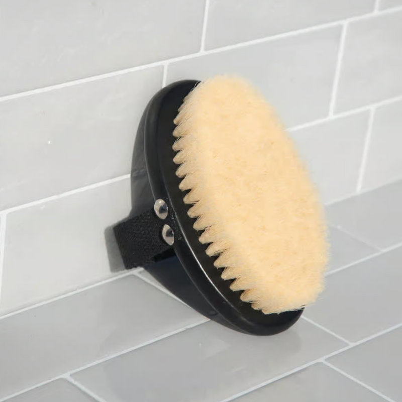 Exfoliating Body Dry Brush - The Self-Care Shop. Improve circulation, exfoliate, smooth silky skin. promote lymphatic drainage, skincare tools, luxury skincare Canadad