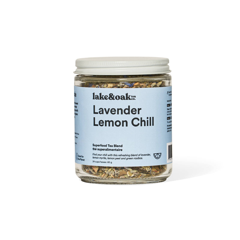 Lavender Lemon Chill Superfood Tea Blend. All natural superfood tea blends in Canada. Edmonton AB