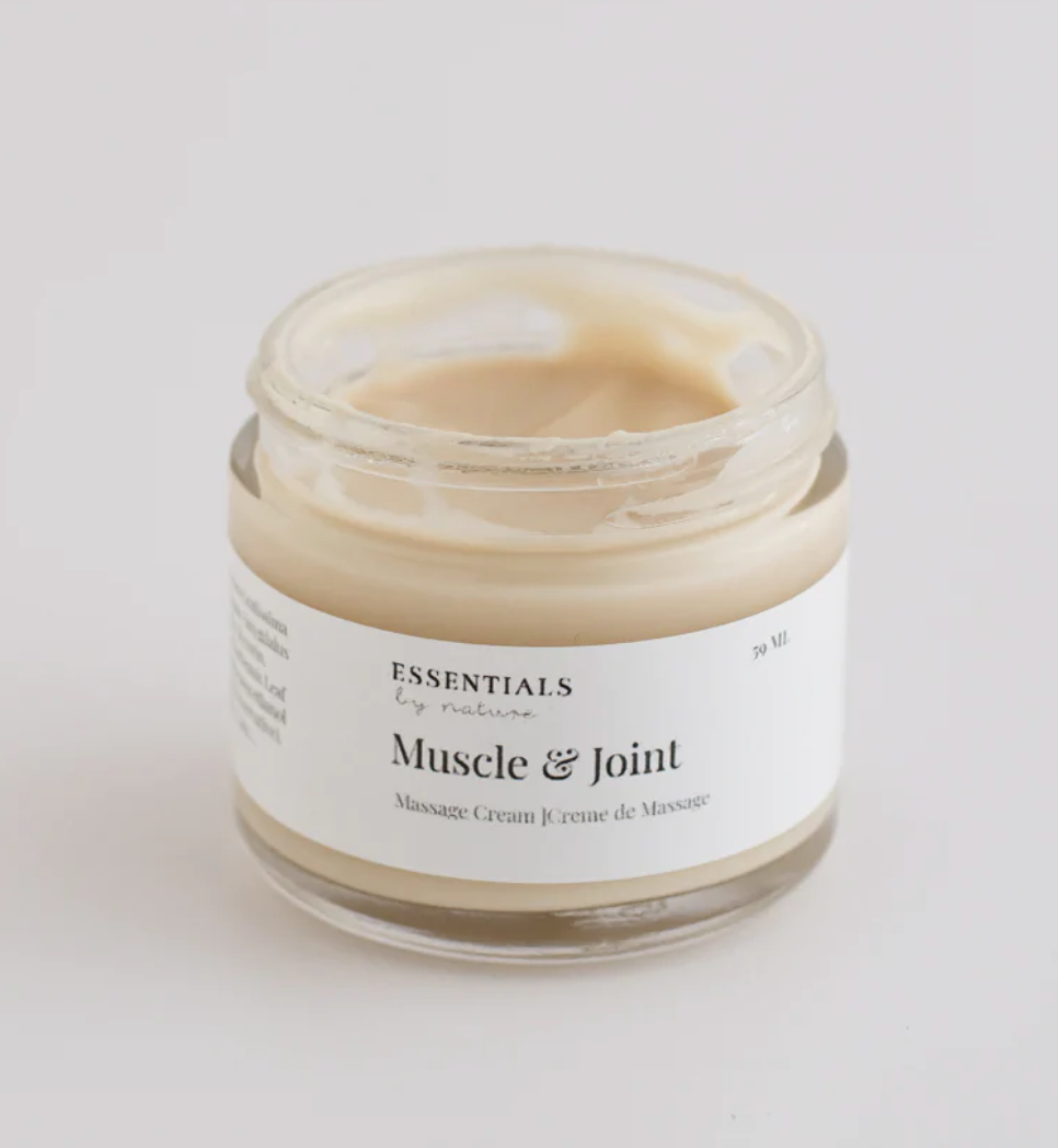 Muscle + Joint Massage Cream - The Self-Care Shop. Edmonton AB CANADA, relieve muscle and joint aches and pains, magnesium. Essentials BY Nature
